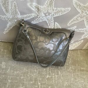COACH Mini Turnlock Bag Silver Logo